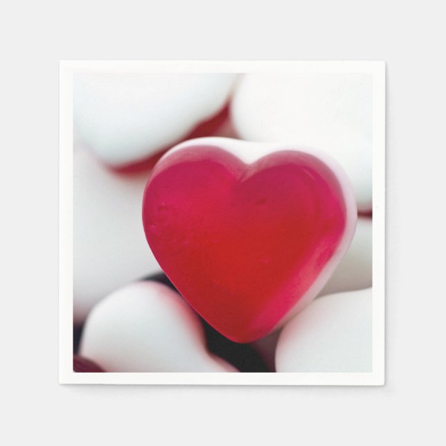 Love heart sweets Cocktail paper napkins (Front)