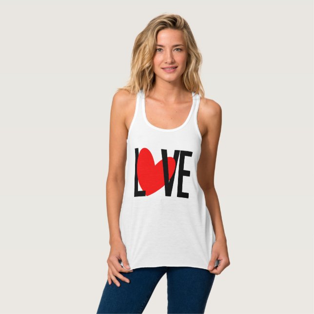 Love Heart T-shirt Singlet (Front Full)