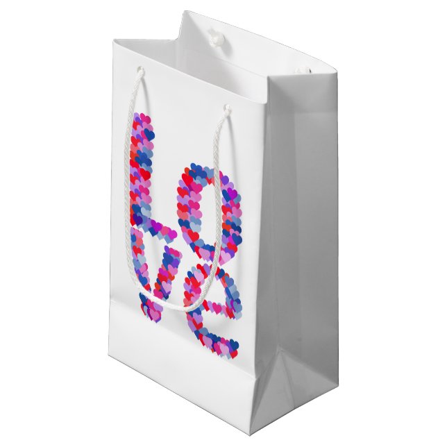 LOVE Heart Text Gift Bag (Front Angled)