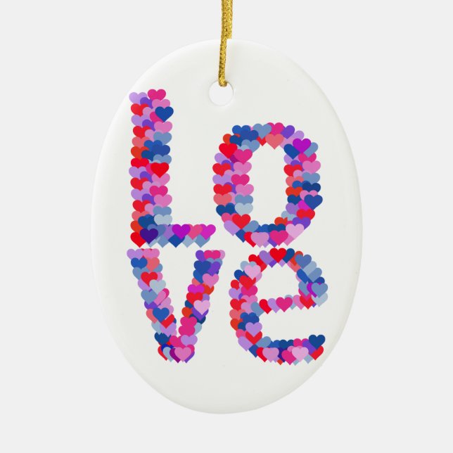 LOVE Heart Text Ornament (Front)