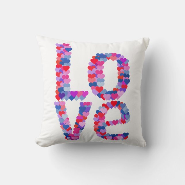 LOVE Heart Text Pillow (Front)