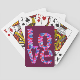 LOVE Heart Text Playing Cards