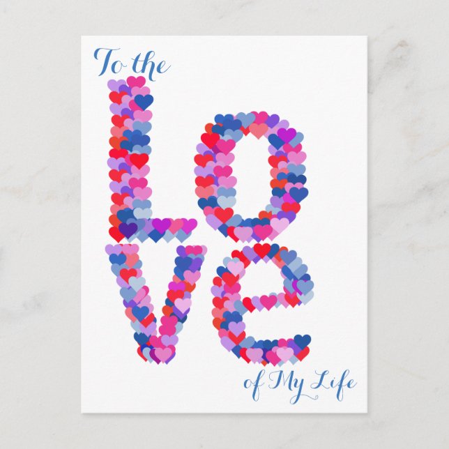 LOVE Heart Text Postcard (Front)