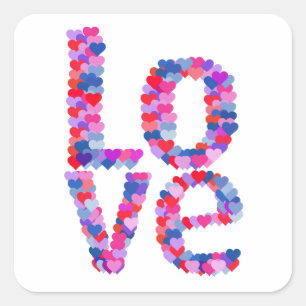 LOVE Heart Text Sticker