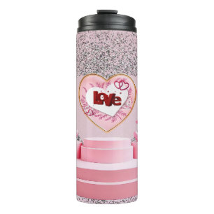 Love heart  thermal tumbler