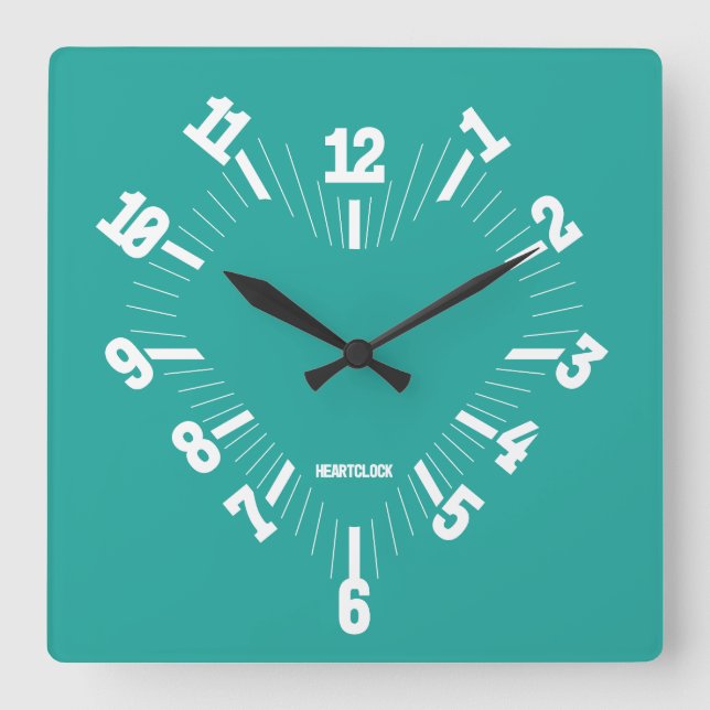 Love HEART TIME BY MASANSER PIXELAT Square Wall Clock (Front)