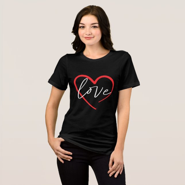 Love Heart  Tri-Blend Shirt (Front Full)