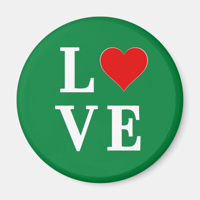 LOVE, Heart, Typography, Text Based, Minimalist,   Magnet (Front)