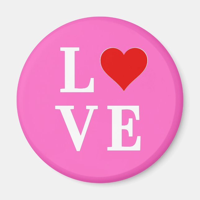 LOVE, Heart, Typography, Text Based, Minimalist,   Magnet (Front)
