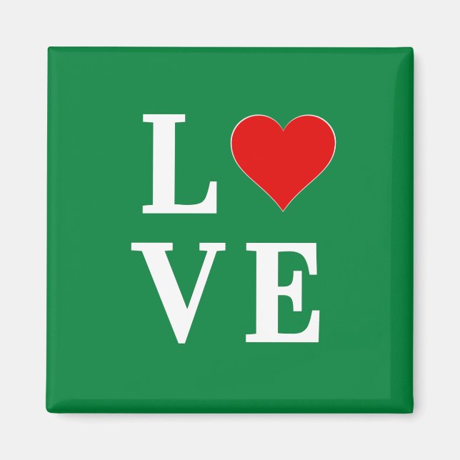 LOVE, Heart, Typography, Text Based, Minimalist,   Magnet (Front)
