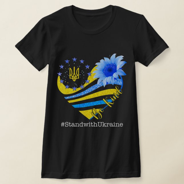 Love Heart Ukraine Be Kind Stand With Ukraine Ukra T-Shirt (Laydown)