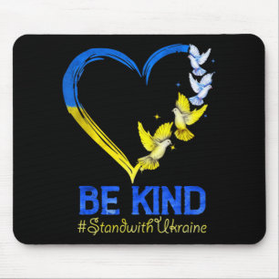 Love Heart Ukraine Dove Ukraine Be Kind Stand With Mouse Pad