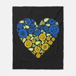 Love Heart Ukraine Sunflower Ukrainian Peace For U Fleece Blanket