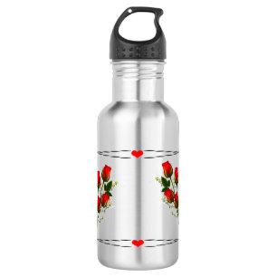 Love heart valentine art 532 ml water bottle