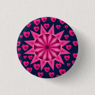 LOVE HEART VALENTINE BIRTHDAY GIFT 3 CM ROUND BADGE