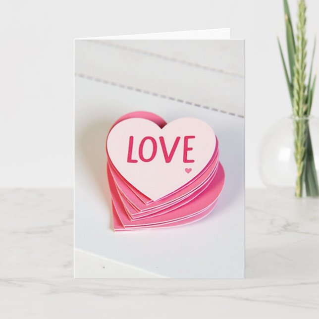 Love Heart Valentine Card (Front)