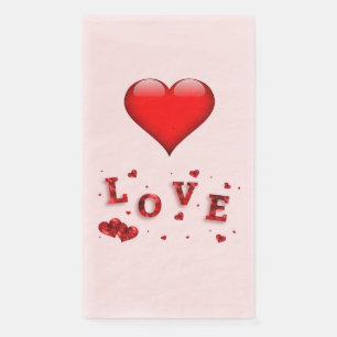 Love Heart Valentine Napkin