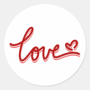 Love Heart Valentines Classic Round Sticker