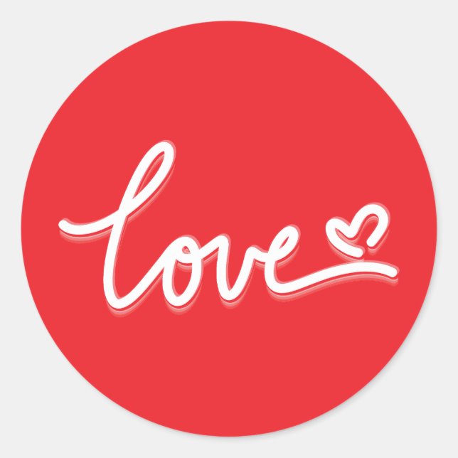 Love Heart Valentines Classic Round Sticker (Front)