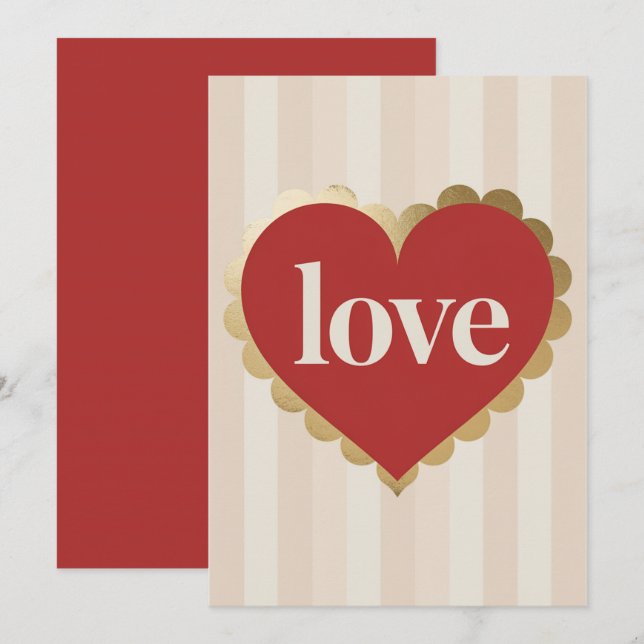 Love Heart Valentine's  Day  Card (Front/Back)