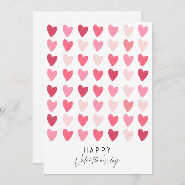 Love Heart Valentines Day card (Front/Back)