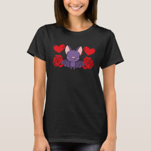 Love Heart Valentine's Day Roses Bat Boys Kids T-Shirt