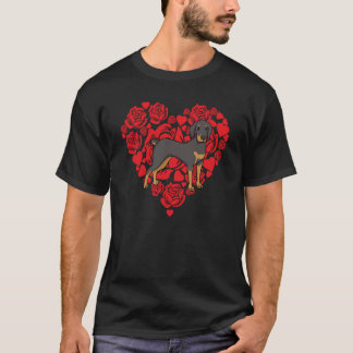 Love Heart Valentine's Day Roses Doberman Boys Kid T-Shirt