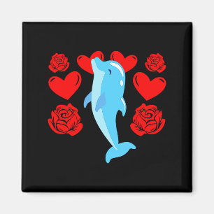 Love Heart Valentines Day Roses Dolphin Boys Kids  Magnet