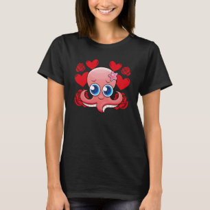 Love Heart Valentine's Day Roses Octopuse Boys Kid T-Shirt