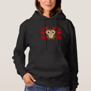 Love Heart Valentine's Day Roses Owl Boys Kids Hoodie