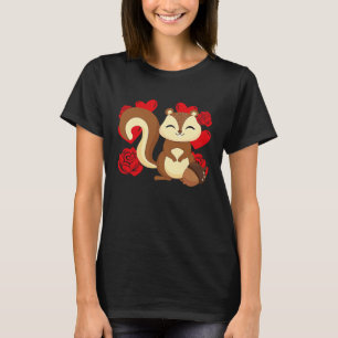 Love Heart Valentine's Day Roses Squirrel Boys Kid T-Shirt
