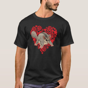 Love Heart Valentine's Day Roses Sugar Glider Boys T-Shirt