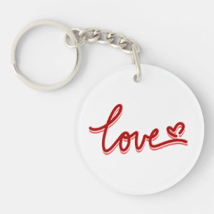 Love Heart Valentines Key Ring