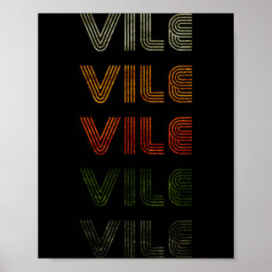 Love Heart Vile Tee Nge Vintage Style Black Vile  Poster