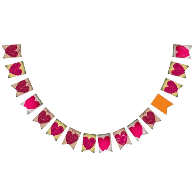 Love Heart Vintage Engagement Party Bunting (All)