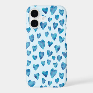 Love heart watercolor blue