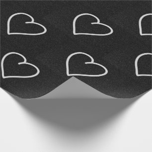 Love Heart White Glitter Valentine's Wrapping Pape Wrapping Paper