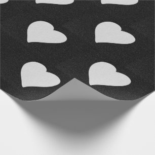 Love Heart White Glitter Valentine's Wrapping Paper