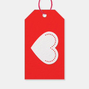 Love Heart White Valentine's Gift Tags