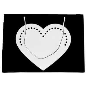 Love Heart White Valentine's Large Gift Bag