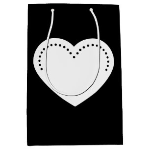 Love Heart White Valentine's Medium Gift Bag