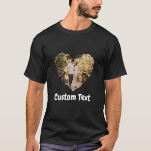 Love Heart With Custom Photo and Text T-Shirt