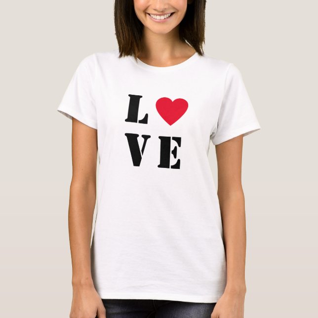 Love Heart Women's Basic T-Shirt (Front)