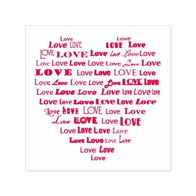 Love Heart Word Cloud Self-inking Stamp (Design)