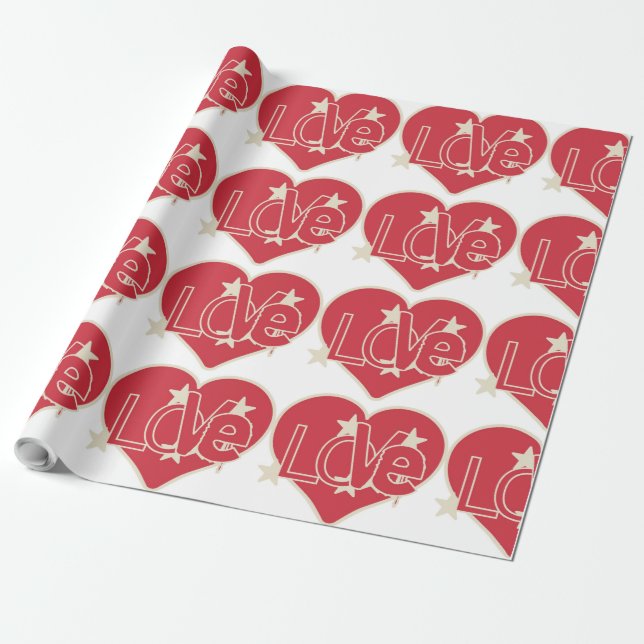 LOVE HEART WRAPPING PAPER (Unrolled)