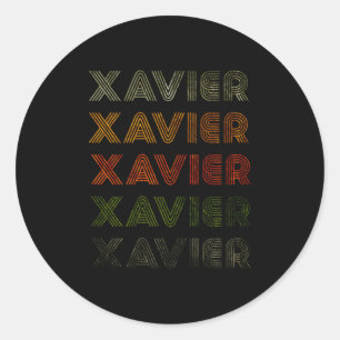 Love Heart Xavier Tee Grunge_vintage Style Black X Classic Round Sticker