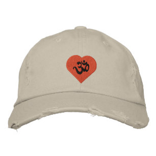 Love (Heart) Yoga Om Embroidered Cap