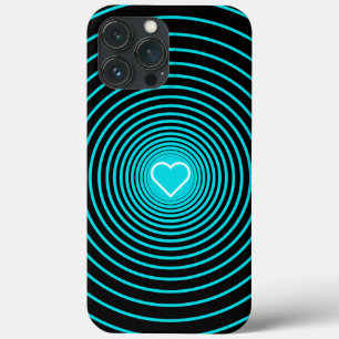 Love Heartbeat Circles Your Colours - Turquoise iPhone 13 Pro Max Case