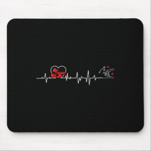 Love Heartbeat Hand Sign Language Hearing Loss Awa Mouse Pad
