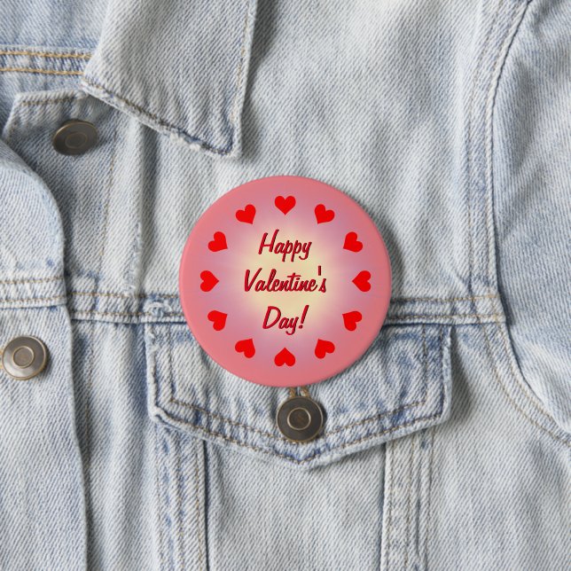 Love & Hearts 7.5 Cm Round Badge (In Situ)